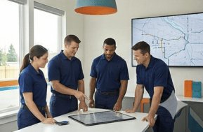 Plumbing team reviewing Beaverton service area coverage and dispatch planning