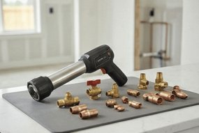 Professional plumbing tools and copper pipe fittings used for Beaverton plumbing repairs
